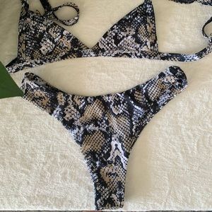 Zaful snake high waist thong bikini size Small